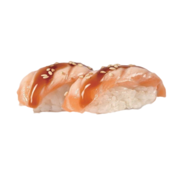 Sushi salmón flameado